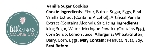 Vanilla Sugar Cookie Ingerdients graphic